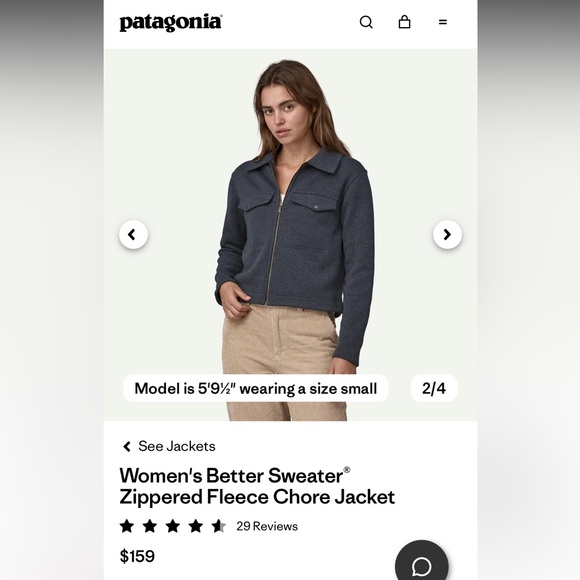 Patagonia Better Sweater Zippered Fleece Chore Jacket - Picture 12 of 13